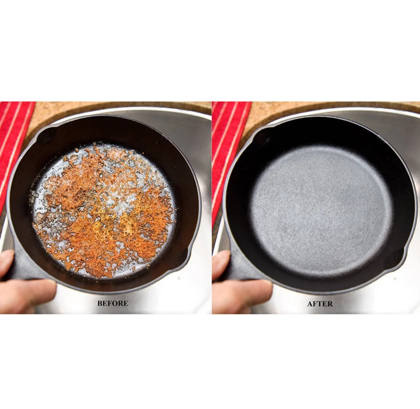 10/15/20 سنتيمتر الحديد الزهر الأنظف المطبخ الصدأ وعاء المقالي تنظيف الغسيل الصلب مزيل الصدأ مكشطة مجموعة فرش فرشاة تنظيف المعادن #5