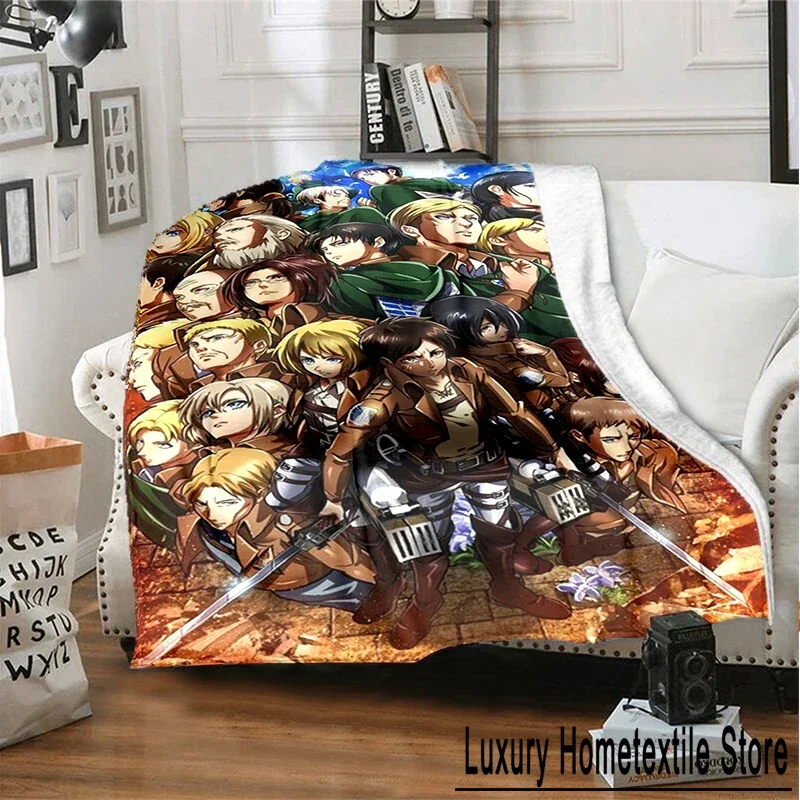 3d Anime Flannel Soft Warm Blanket Shingeki no Kyojin Printing Quilt Bedding Travel Office Fashion Throw Blanket Home Textiles