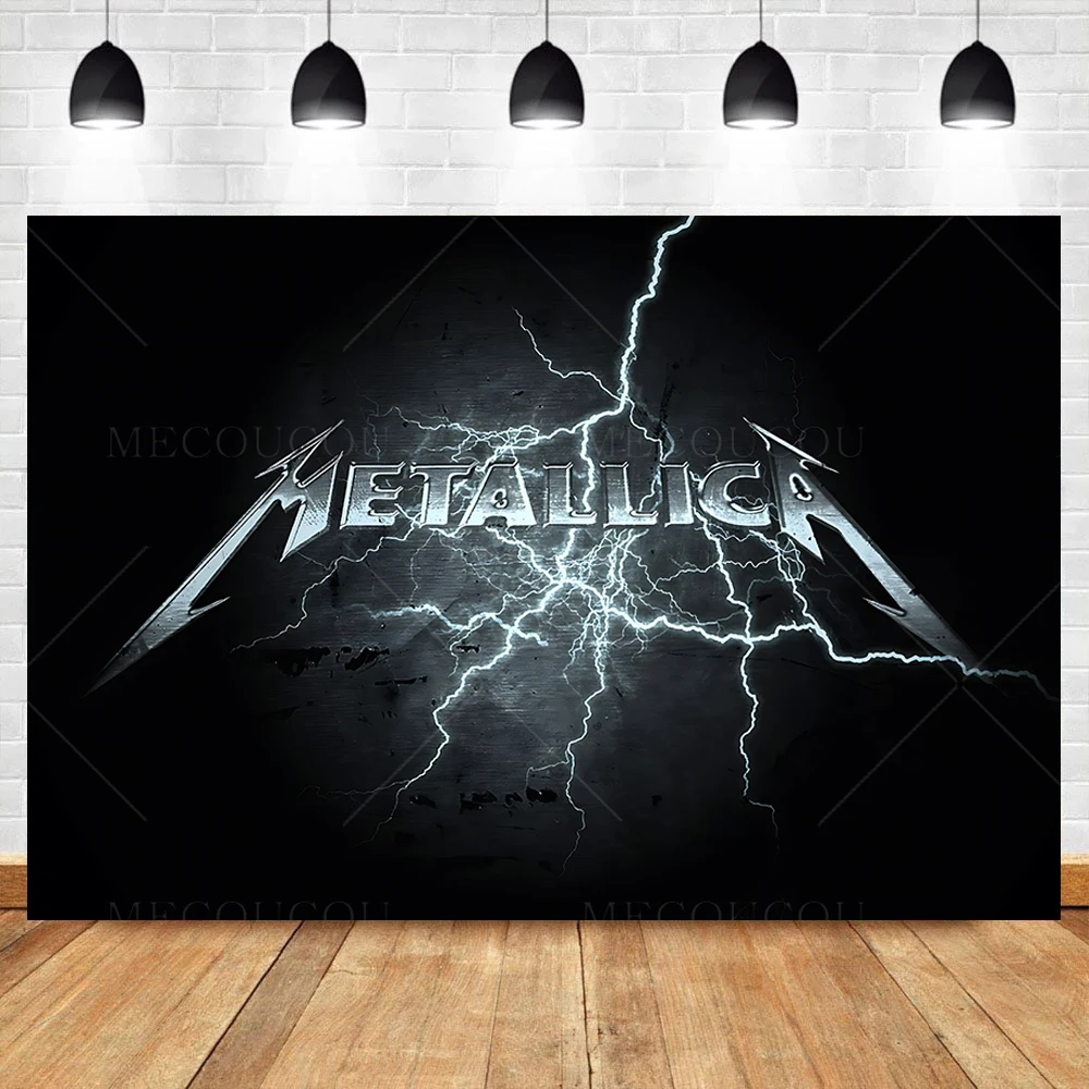 Metallica Theme Backdrop Lightning Cross Cemetery Scene Skull Dark Style Rock Fans Music Party Decoration Photography Background - Image 3