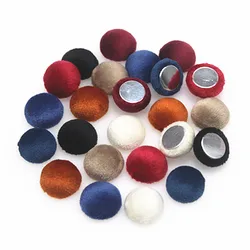 15mm 50pcs Flannel Fabric Covered Round Chunk Buttons Flatback DIY Home Decoration Scrapbook Craft Accessories