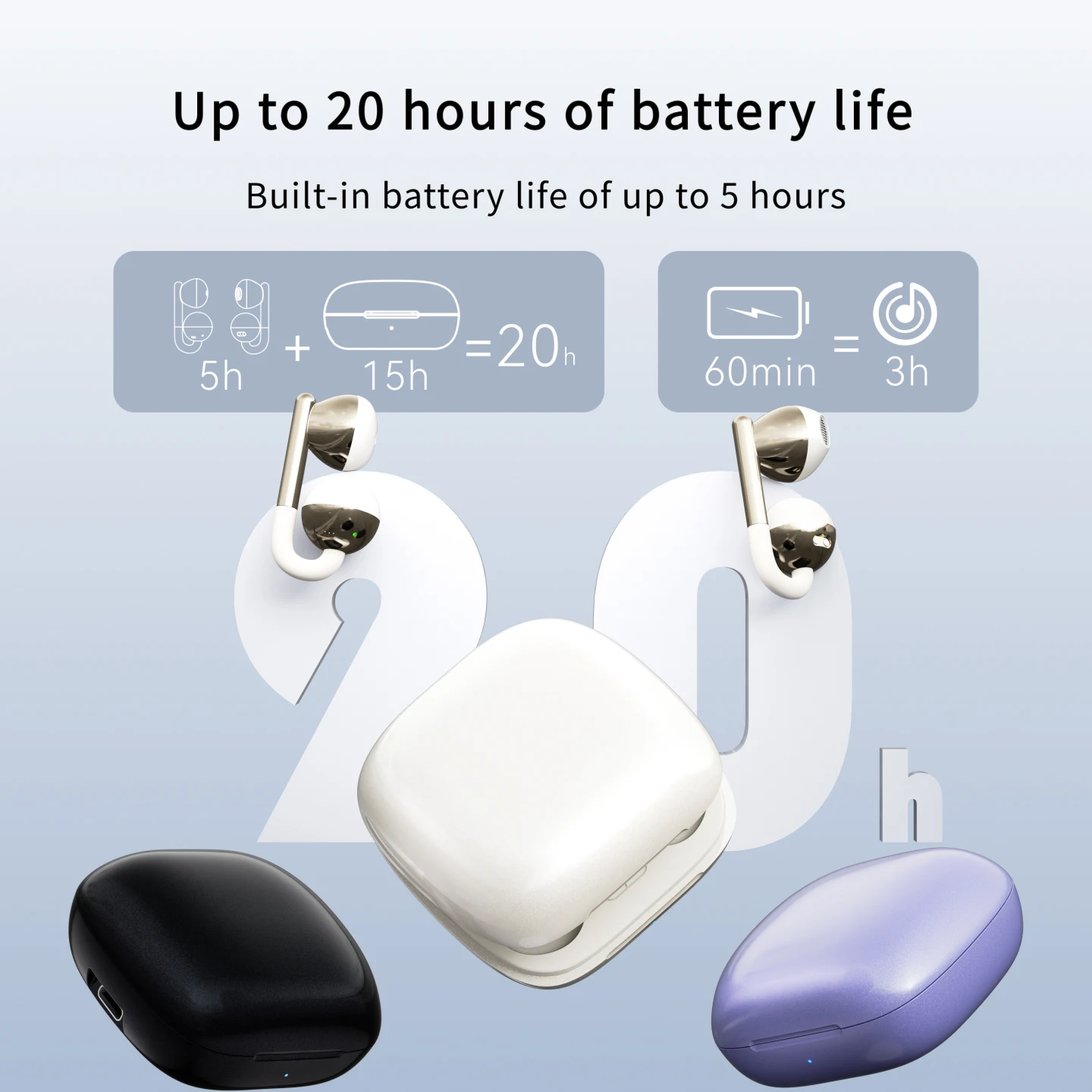 Fashion Earring Type TWS Wireless Headset Bluetooth 6.0 OWS Ear-Clip HiFi Sound Quality Touch Control Comfortable Sport Earphone