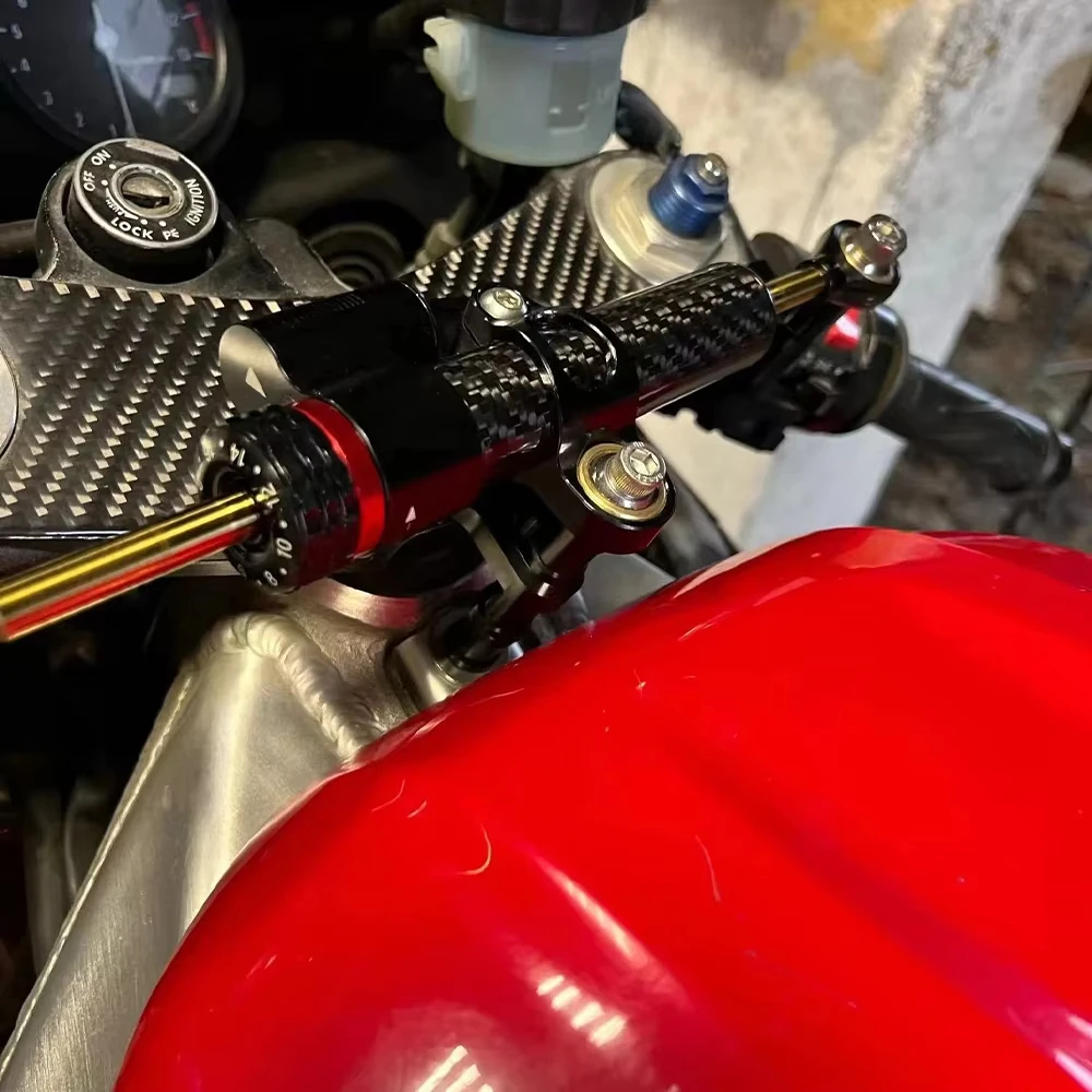 Universal DIMOTIV Matris Adjustable Steering Damper for Kawasaki Ninja 400 300 250 Honda CB650F Yamaha R1 YZF-R3 R25 Tracer view 2
