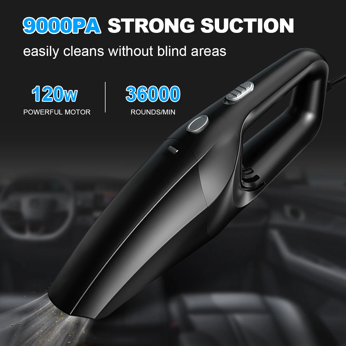 120W Car Vacuum Cleaner Fashionable Portable with Wired Design Multifunctional Small Vacuum Cleaner Handheld High Suction