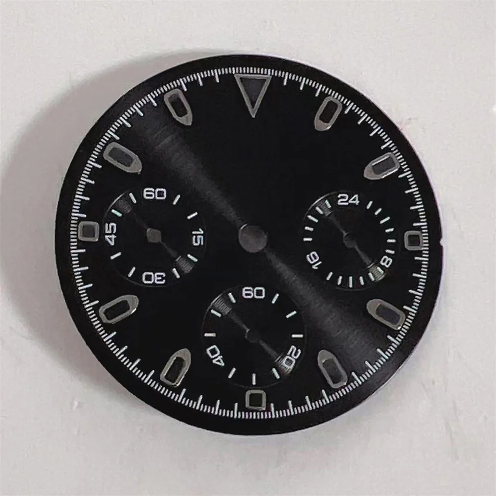 

29.5MM Three Sub Dial Green Luminous Dial for VK63 Movement Watch Accessories