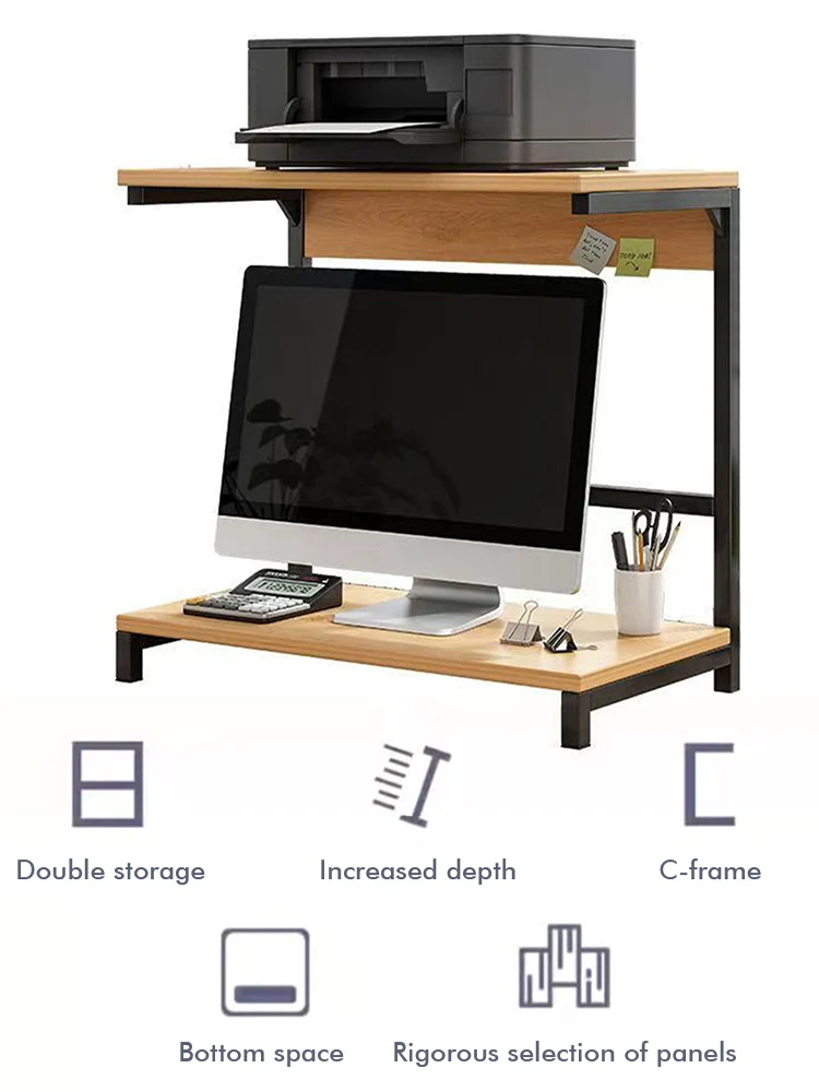 2-Tier Computer Monitor Riser Printer Stand Desktop Storage Rack for Printer Desktop Computer Laptops and Monitor