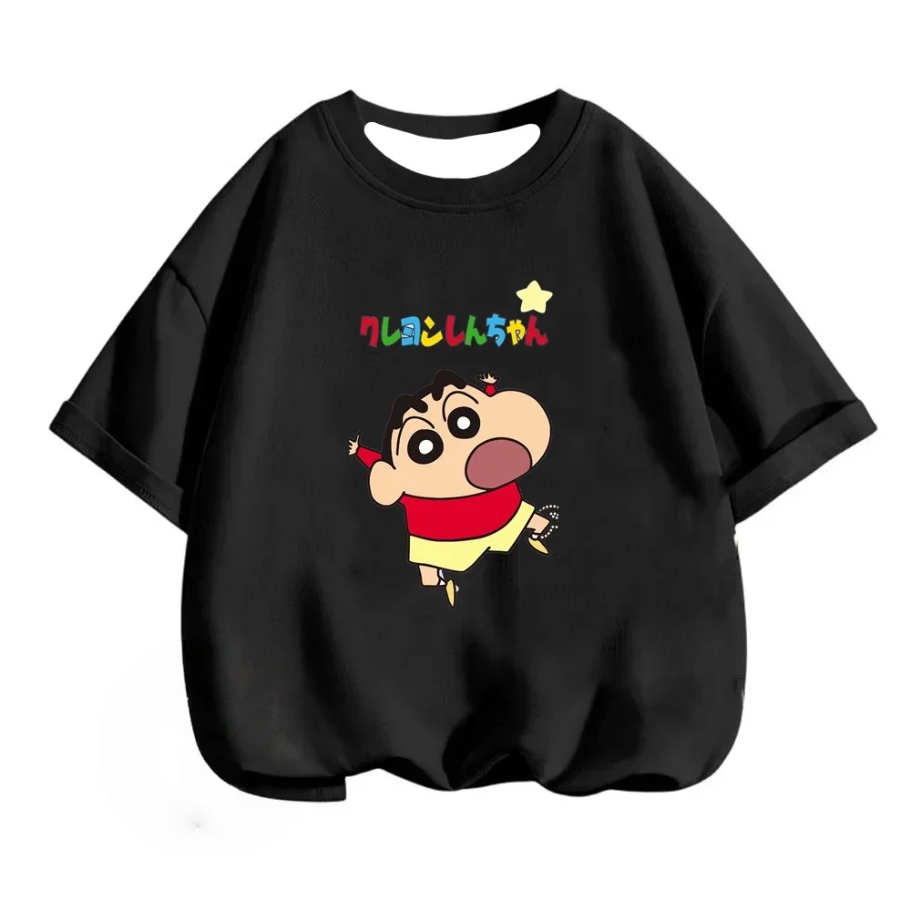 25-26 Neues Shin Chan Crayon bedrucktes Sommer-T-Shirt, japanisches Cartoon-Herren-T-Shirt, kurzärmelig, Rundhals, lockeres T-Shirt-Oberteil