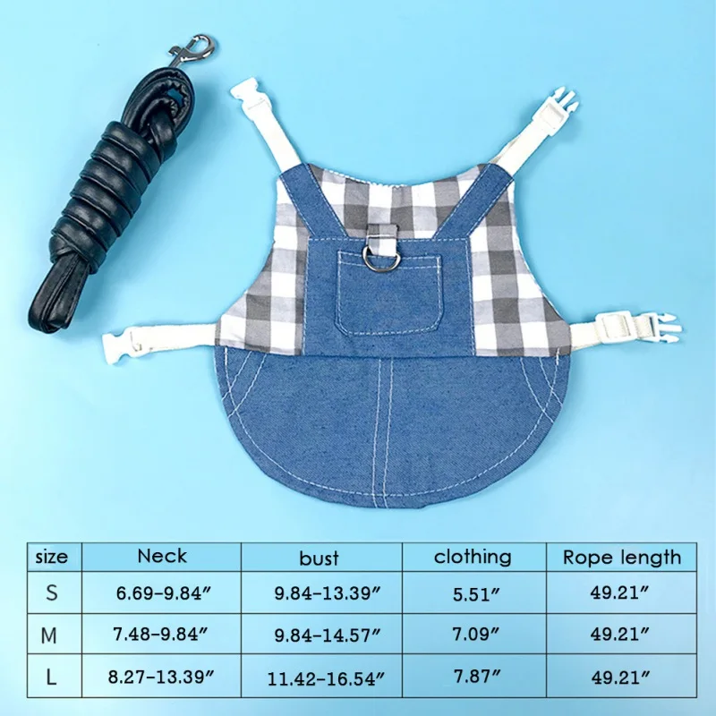 Cute Bunny Pet Vest Accessories Outdoor Leash Rabbit Clothes Harness Strap Leash For Small Animals Pet Dress Leashes Collars