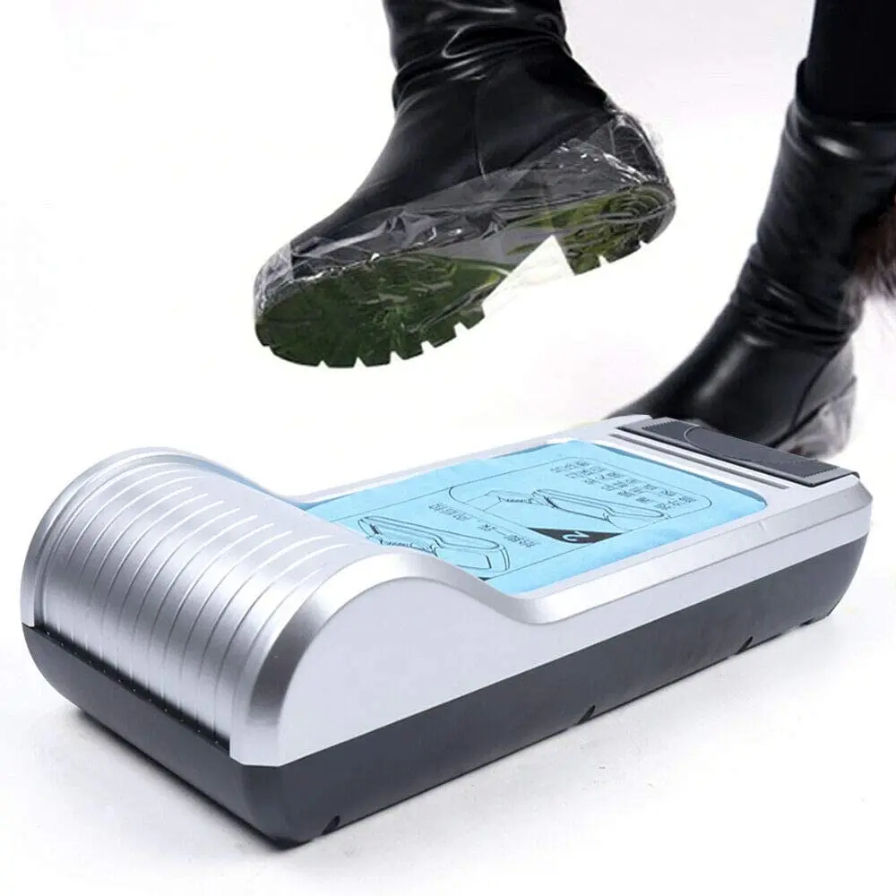 

58*24*15cm Shoe Cover Machine Floor Standing Silver&Black Shoe Cover Dispenser Machine with Widened Pedal Area