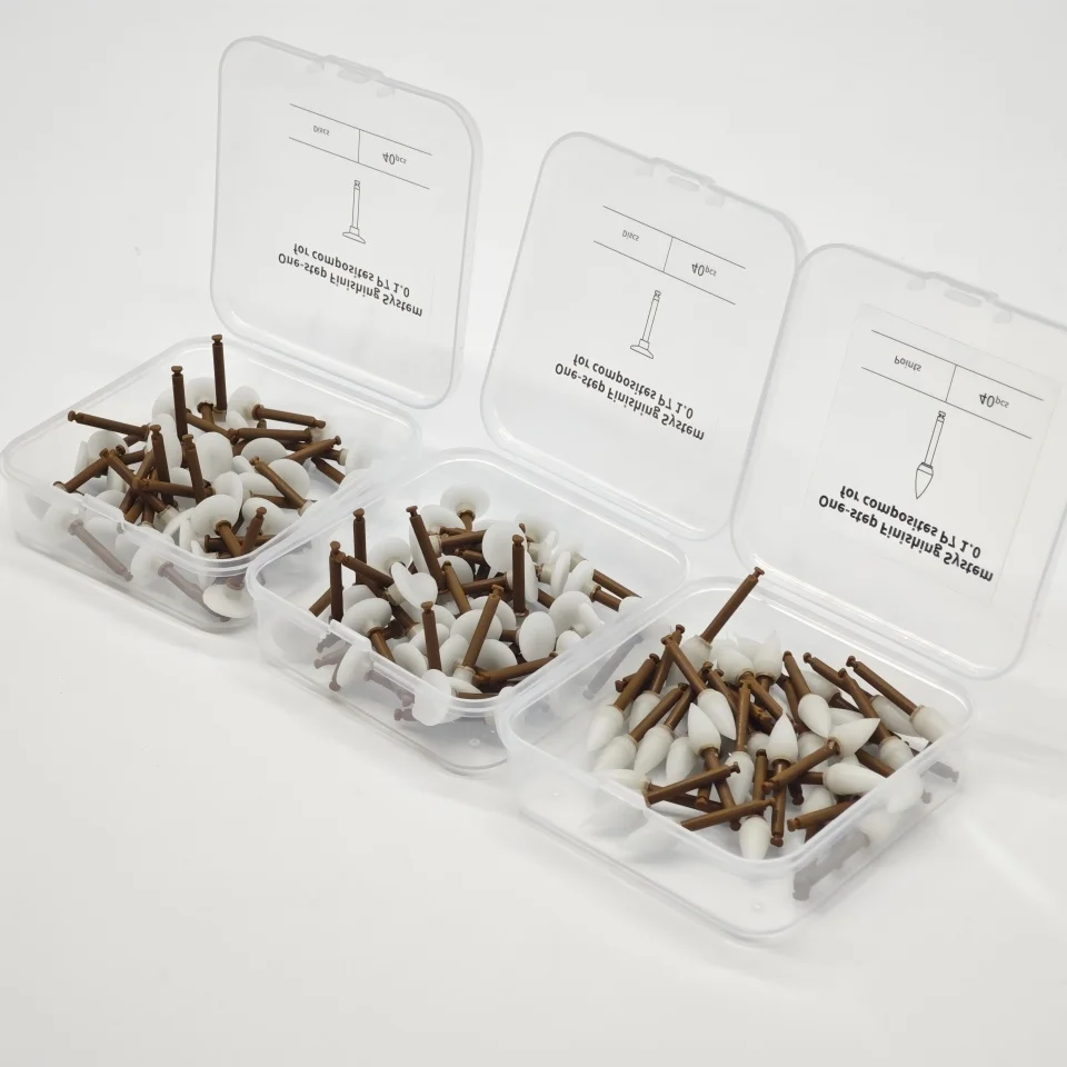 40pcs/Box Dental Composite Polishing Kit Enhance Style One-Step Resin Finishing Points Cups Discs Dentist Clinic Supplies