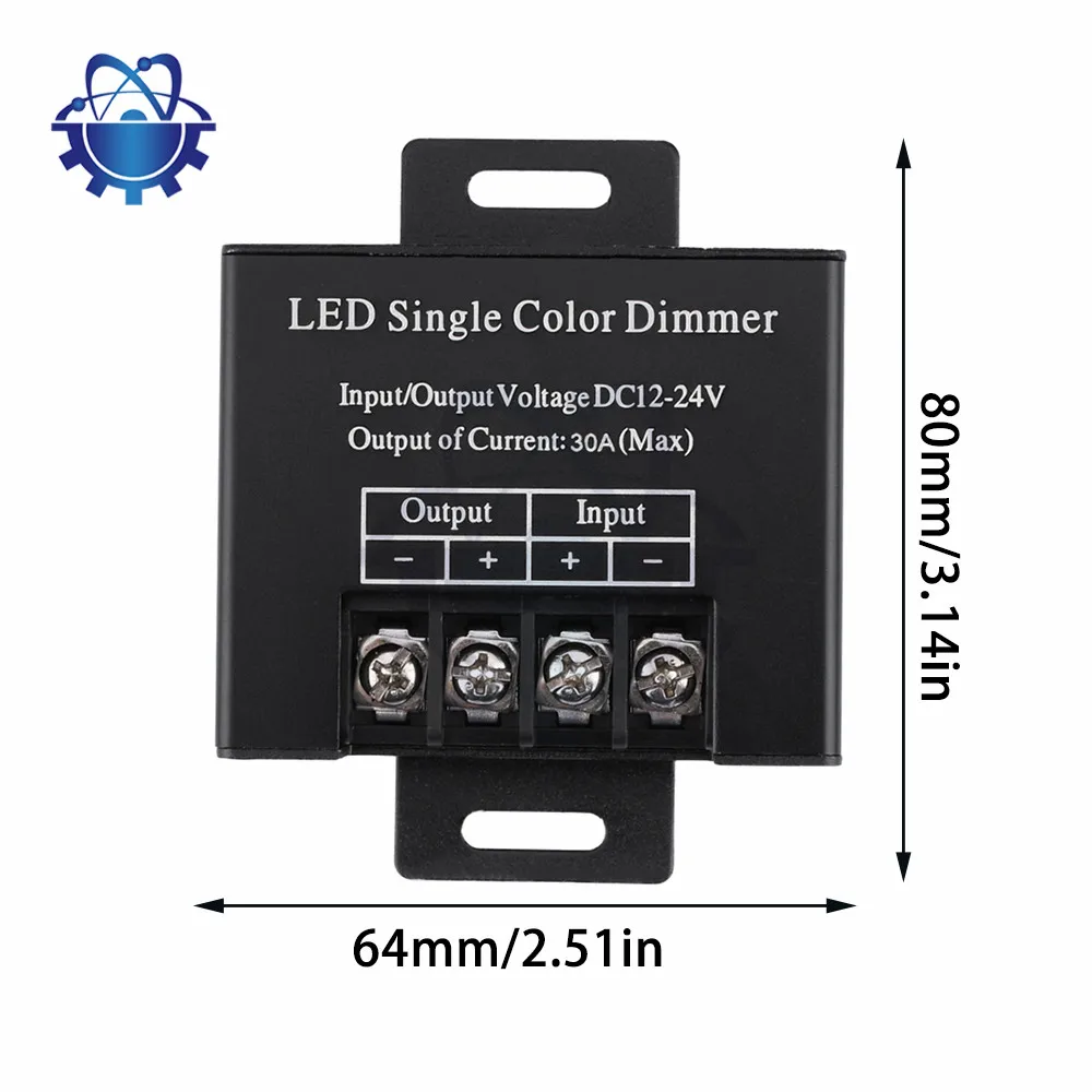 Monocromático LED Strip Light Controller, RF Dimmer, DC12-24V, 30A, 11Key, SMD, 5050, 3528