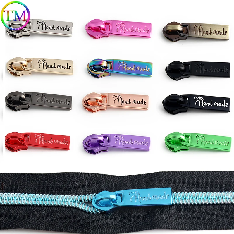 

15-30PCS 5# Zipper Puller For Nylon Handmade Zippers Bags Clothes Purse Decor Slider Heads DIY Garment Sewing Accessories