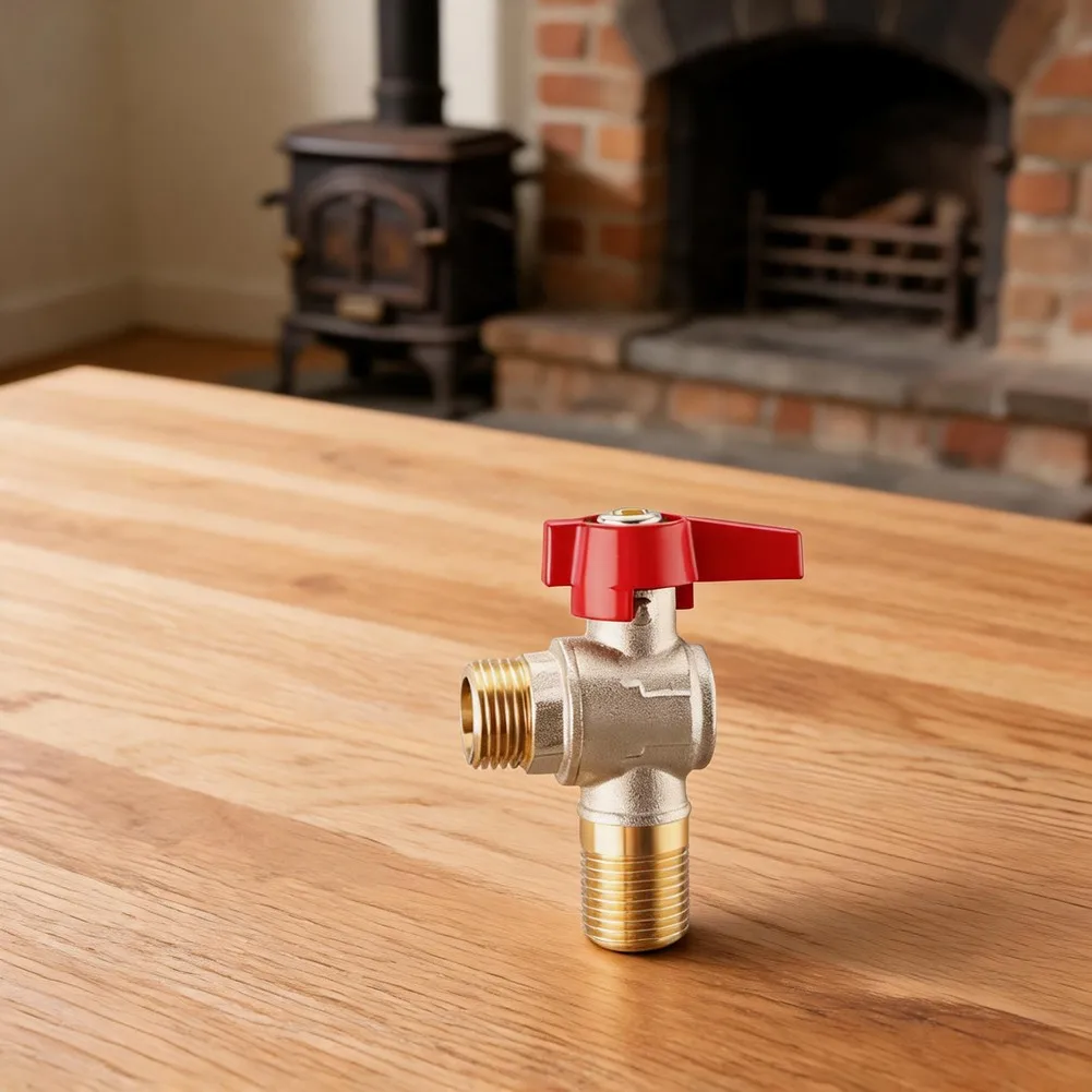 Red Brass Angle Valve 5 5 5cm for Faucet Control Brass Construction Suitable for Standard 1/2 Inch Pipe Threads