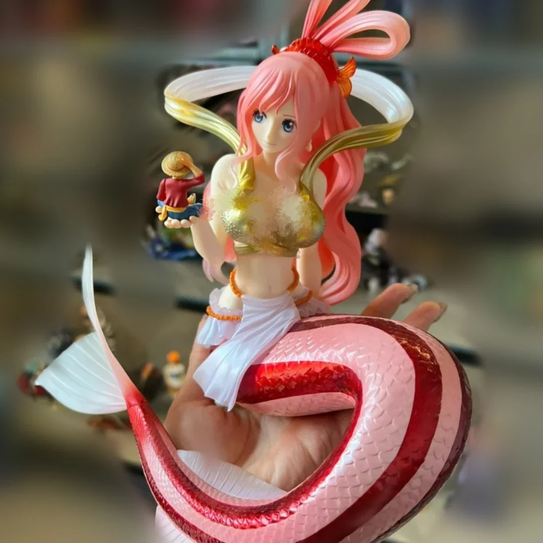 One Piece Shirahoshi Hold Luffy In Hand Action Figures Model Doll Toys Collectible Desktop Ornaments Kids Birthday Mas Gifts