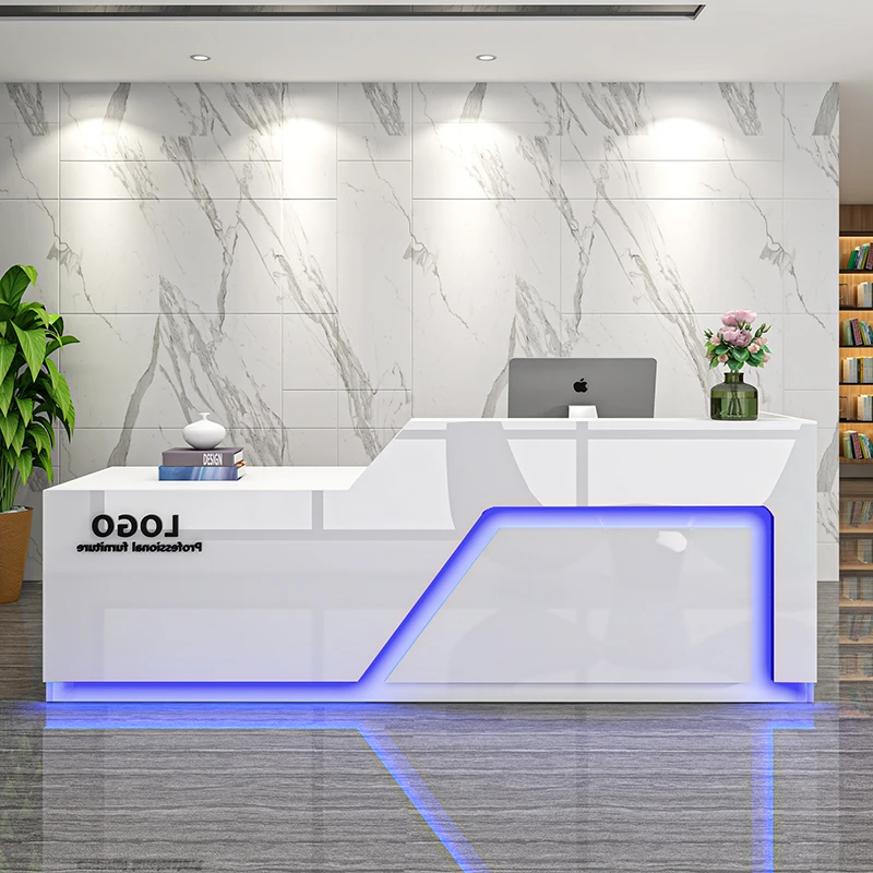 مكاتب استقبال بتصميم بسيط، منظمات ترحيب، مكاتب استقبال للعرض الأوروبي، أثاث تجاري فريد من نوعه من سكريفانيا #3