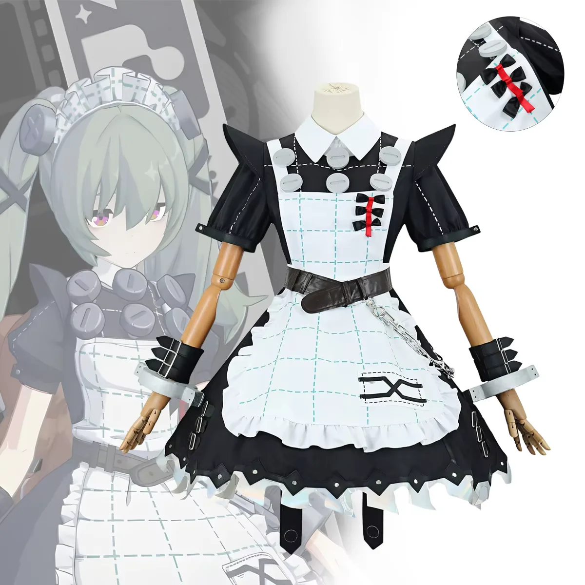 

Corin Wickes Cosplay Costume Anime Zenless Zone Zero Full Set with Wig カリン・ウィクス 코린 위크스 Chainsaw Maid PartDress Halloween Costume
