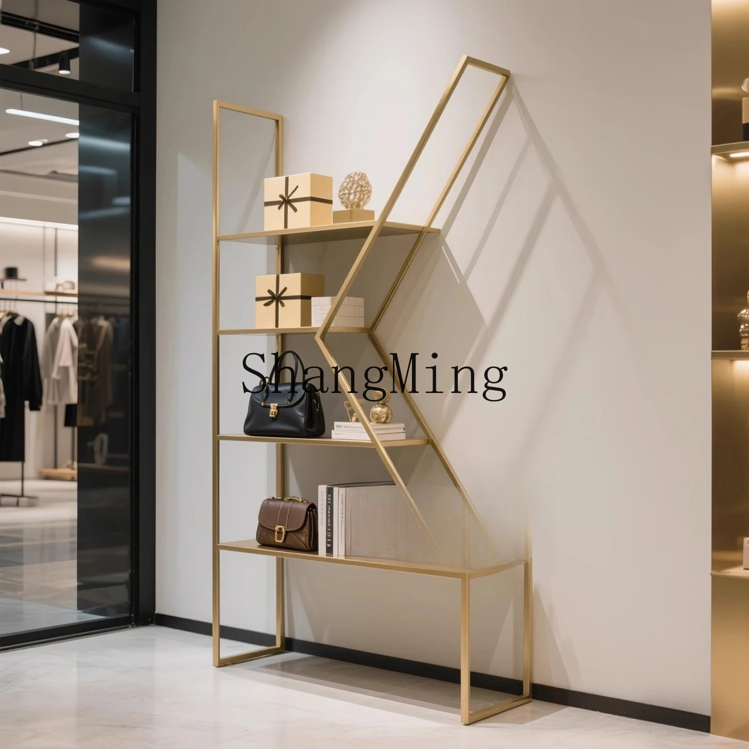 

CL Shelf Multi-layer Storage Rack Floor-standing Light Luxury Gold Shelf Product Display Storage Rack Display