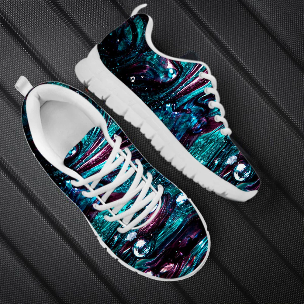 

Holographic Luxury Designer Flat Casual Shoes Outdoor Mesh Ladies Sneaker Sport Running Jogging Shoes For Women Lace Up Footwear