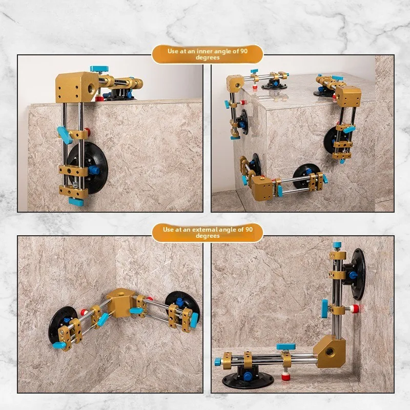 Stone countertop installation 90 degree right angle joint tensioner marble tile seamless splicing vacuum suction cup tool