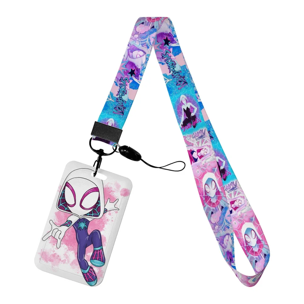 

Spider Man Anime Lanyard For Keys Chain ID Credit Card Cover Bus Card Holder Charm Student Kids Badge Holder Straps Hot Selling