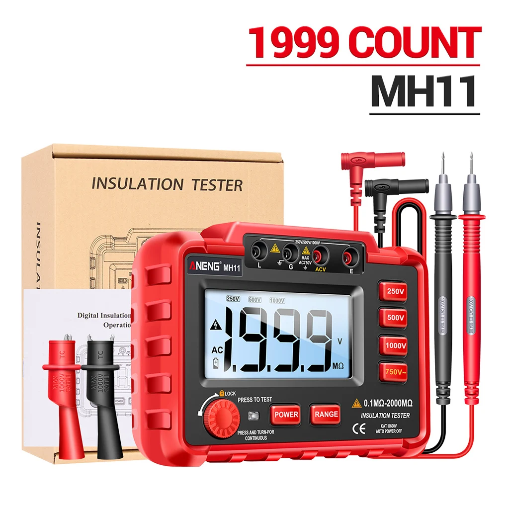 ANENG MH11 2000MΩ Ohm Tester Digital Multimeter Earth High Voltage Resistance Meter Megometro Insulation Tester Megohmmeter Tool