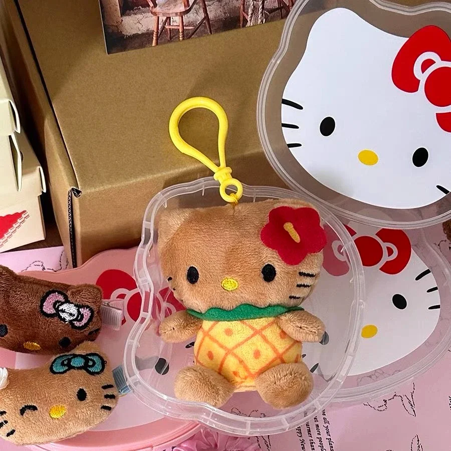 Kawaii Hello Kittys Storage Box Cute Girl Heart Cartoon Desktop Item Sorting Box with Cover Food Sealing Pack Box Gift