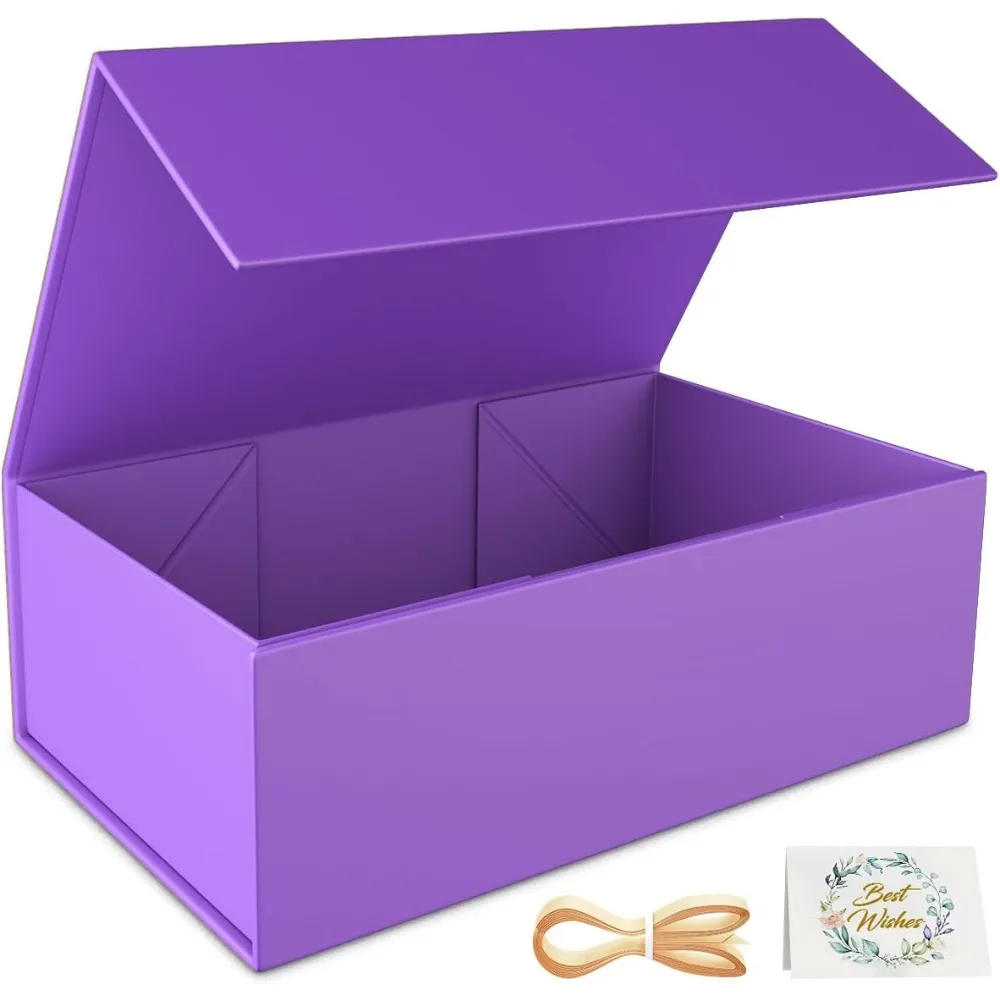 Collapsible Magnetic Closure Gift Box for Presents Bridesmaid Proposal Wedding Christmas Halloween Birthday Party Favor Packaging 9.5x6x3 Inches - view 2
