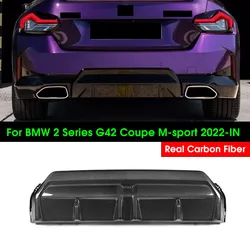 Rear Lip Diffuser For BMW 2 Series G42 Coupe M-sport 2022-IN Real Dry Carbon Fiber Bumper Lips Diffusers Car Styling