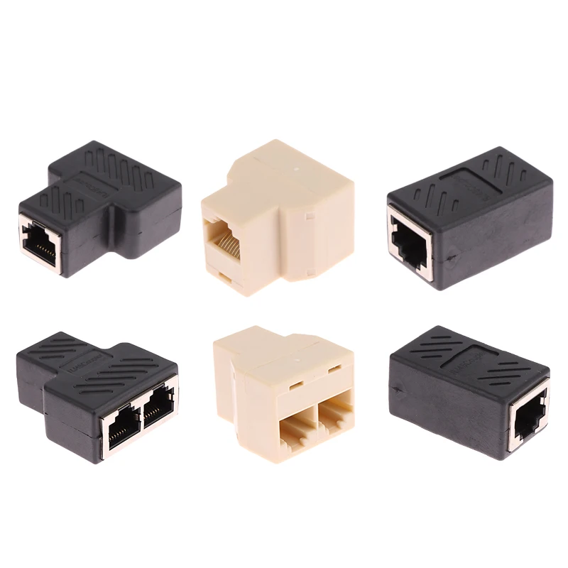1 ถึง 2 Way RJ45 Splitter สําหรับสาย LAN Ethernet, Cat5/Cat6 ตัวเชื่อมต่อเครือข่าย, Interface Extender Coupler
