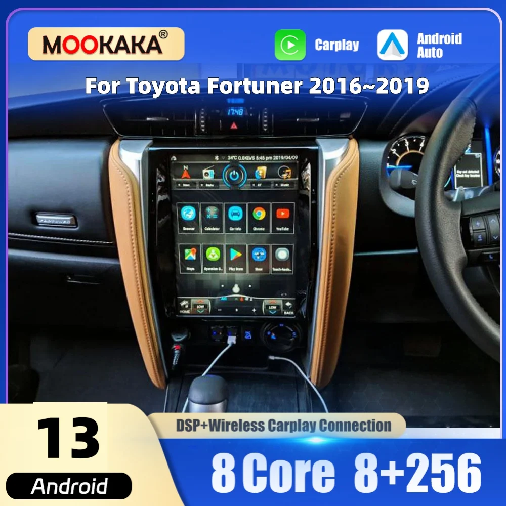 RHD LHD Car Multimedia Player Android Screen For Toyota Fortuner 2016~2019 Car Radio Stereo GPS Navigatio CarPlay Auto Head Unit