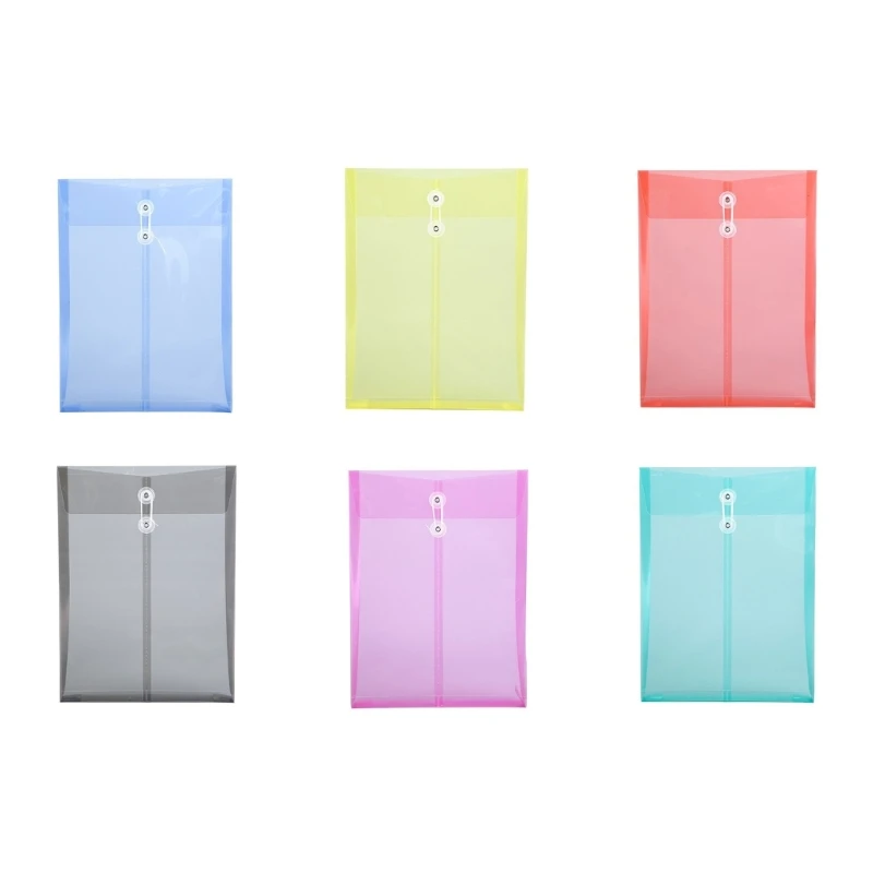 10Pcs Clear Legal Size Envelopes with String Closure Large Capacity Expandable File Folders Bag File Document Organizers