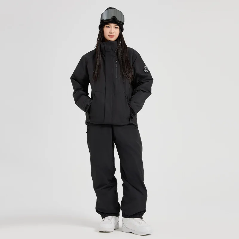Conjuntos de esquí para hombre y montaña para deportes al aire libre, chaqueta cálida con capucha para invierno, trajes de nieve para mujer, trajes impermeables para motos de nieve alpinas, ropa