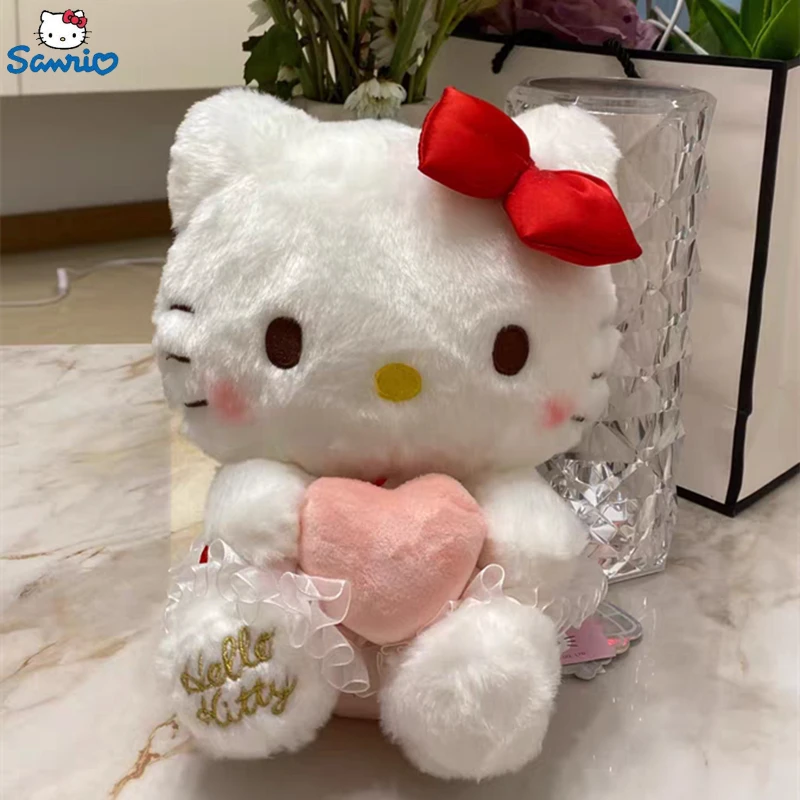 

Подлинная Sanrio, милые плюшевые игрушки Hello Kitty, милая плюшевая подушка с купидом в форме сердца, мягкие игрушки и плюшевые милые подушки для кукол, подарок для детей на Рождество и день рождения