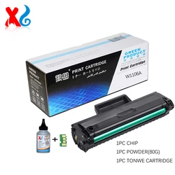 Cartucho de tóner 106A W1106A para HP Laser 107a 107r 107w MFP 135a 135r 135w 137fnw BK 1K 2K 3K 5K con Chip