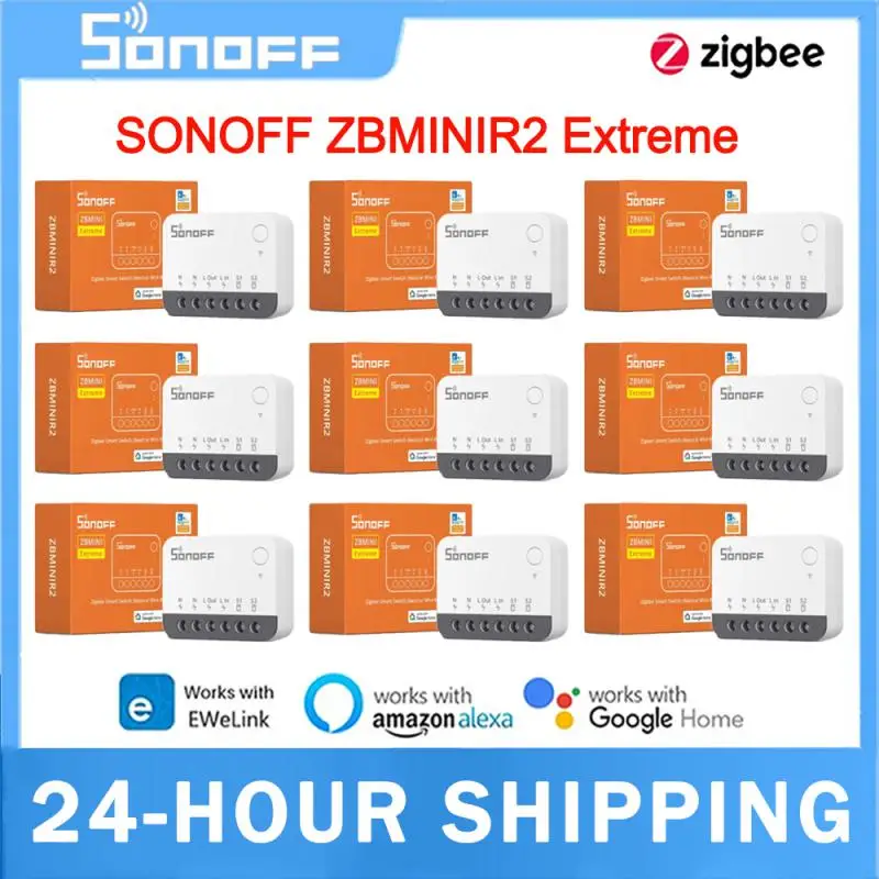 1-6PCS SONOFF ZBMINIR2 Extreme Zigbee3.0 Smart Switch Smaller Size 2 Way Control Safe Timer Requird Neutral Wire Via Alexa Echo