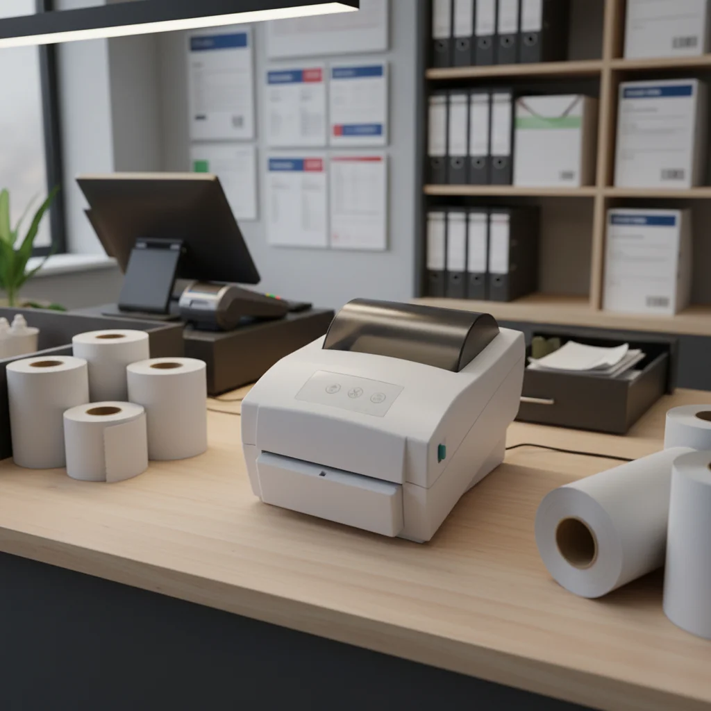 

110mm Thermal Printers Receipt with Bluetooth+USB 4Inch POS Desktop Bill Ticket Printing Machine with Auto Cutter