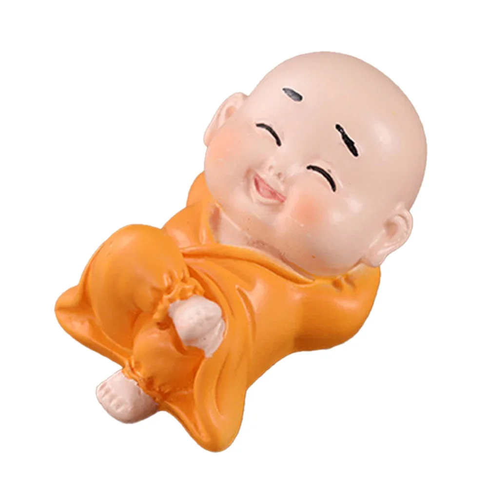 Indoor Use Outdoor Use Resin Crafts Miniature Monk Statue Peaceful Atmosphere Premium Resin Material For Flower Pots