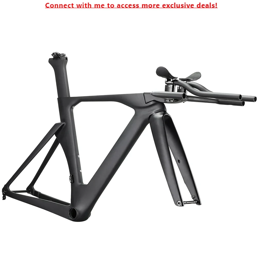 

Airwolf TT Disc Bike Carbon Road Triathlon Frame 700*28C Tire Carbon Trial Time Bicycle Frame UD Flat Mount Disc Road TT Frame