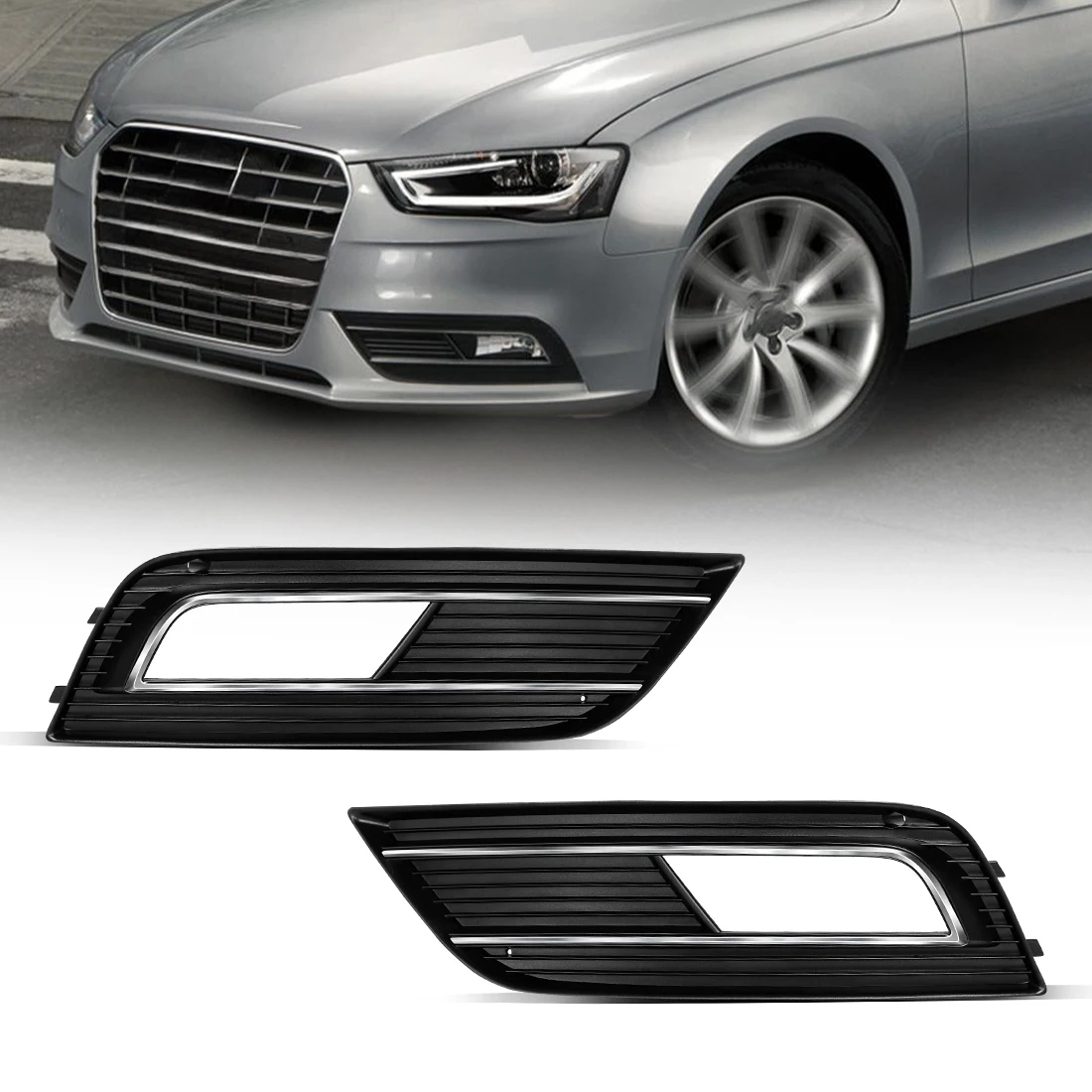 

Левая/правая решетка противотуманной фары для Audi A4 Quattro B8 B9 2013-2016, накладка на передний бампер, номера деталей 8KD807681B, 8KD807682B