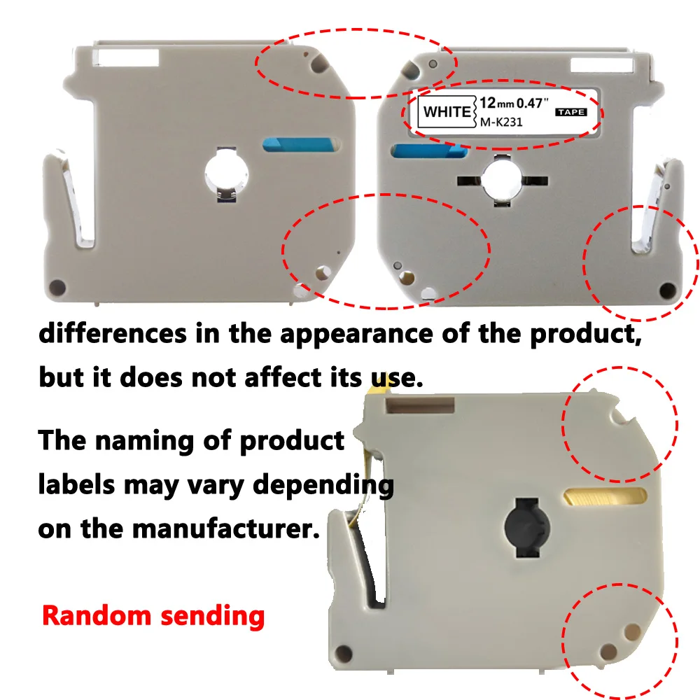 12 مللي متر/ملصق MK-231 MK-431 متوافق مع Brother MK231 MK631 131 شريط ملصقات لصانع الملصقات Brother P-Touch PT-65 PT-45M PT-90