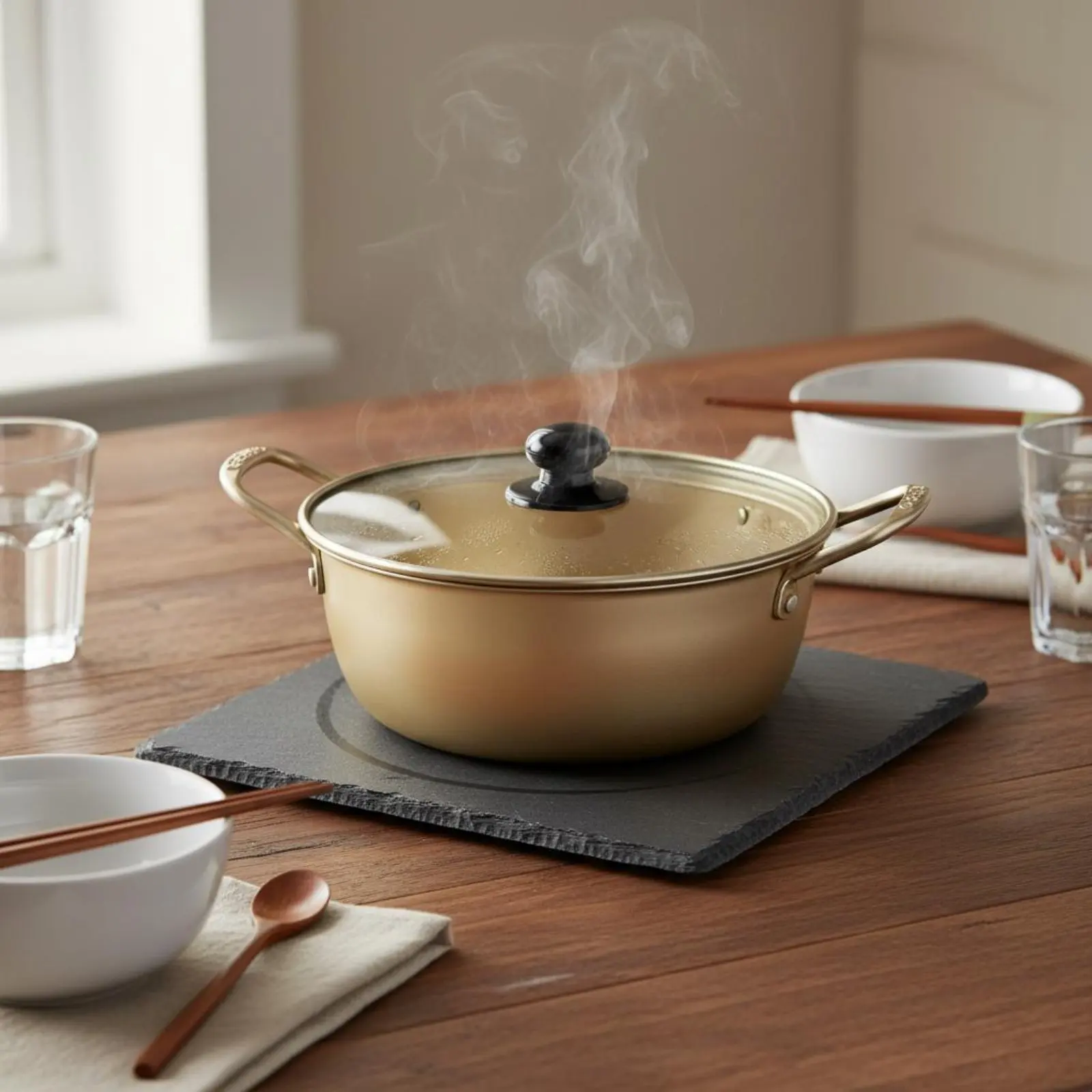 Korean Ramen Pot Versatile Instant Pasta Pot Double Handle Stockpot Easy to Clean Cookware for Dorm Room - view 6