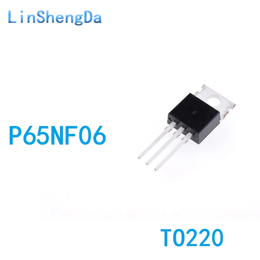 10PCS P65NF06 STP65NF06 Inline TO-220 Field Effect MOSFET 65A60V