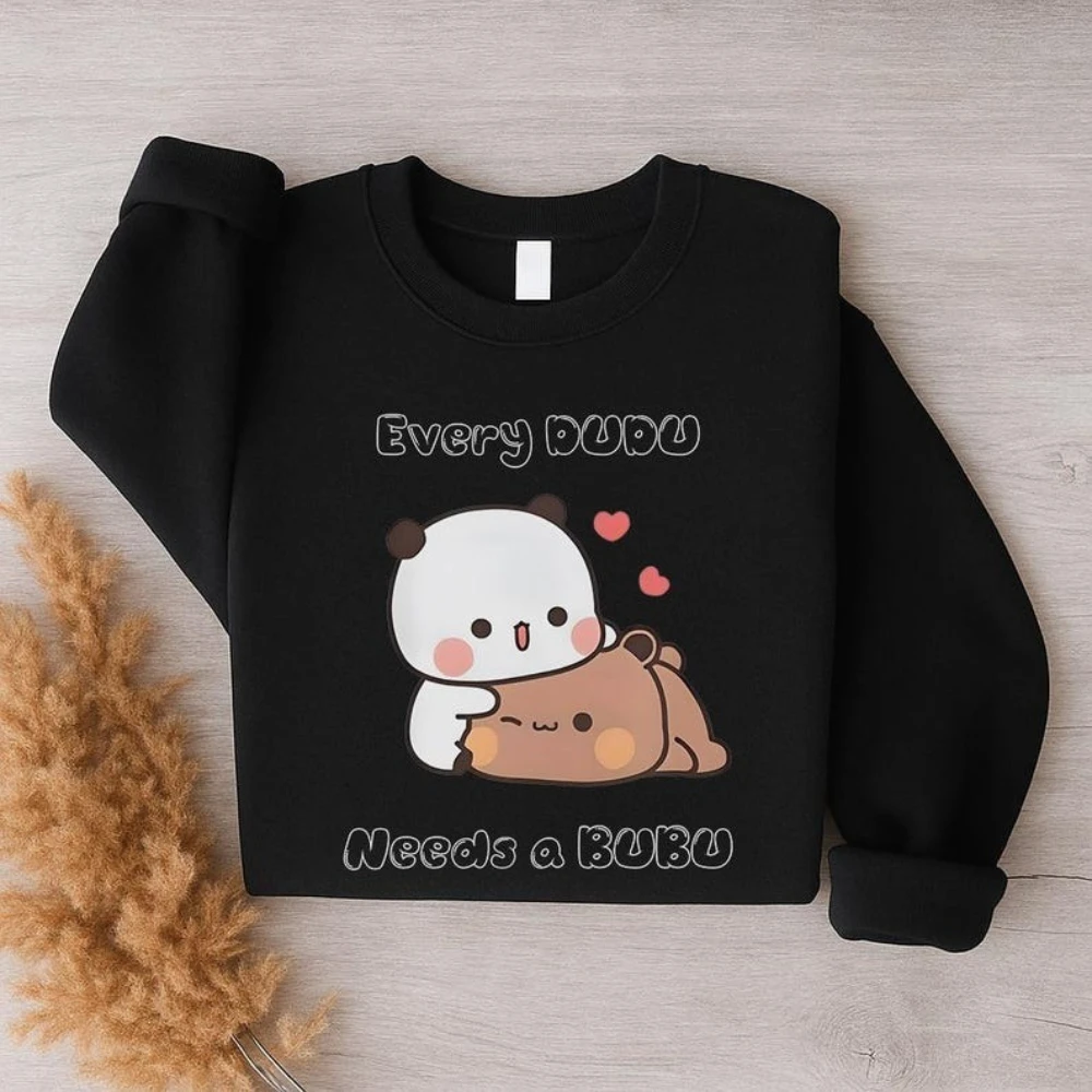 Every DUDU Needs A BUBU Matching Couple Kawaii Bear Pullover Cute Bubu Dudu Sweatshirt Men Women Casual Tops Memorial Day Attire