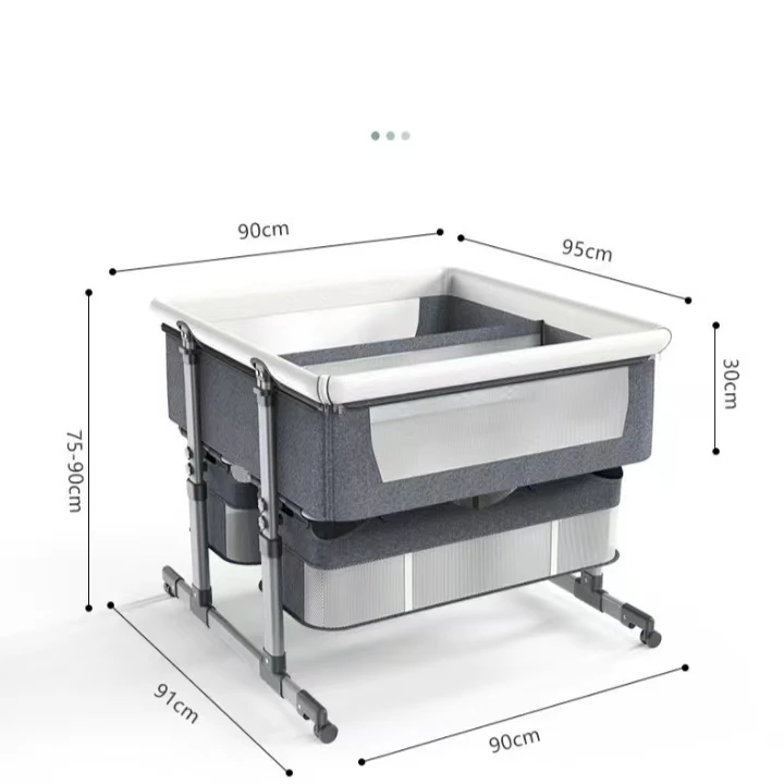 

Портативная складная детская кроватка из алюминиевого сплава, многофункциональная большая кровать для новорожденных