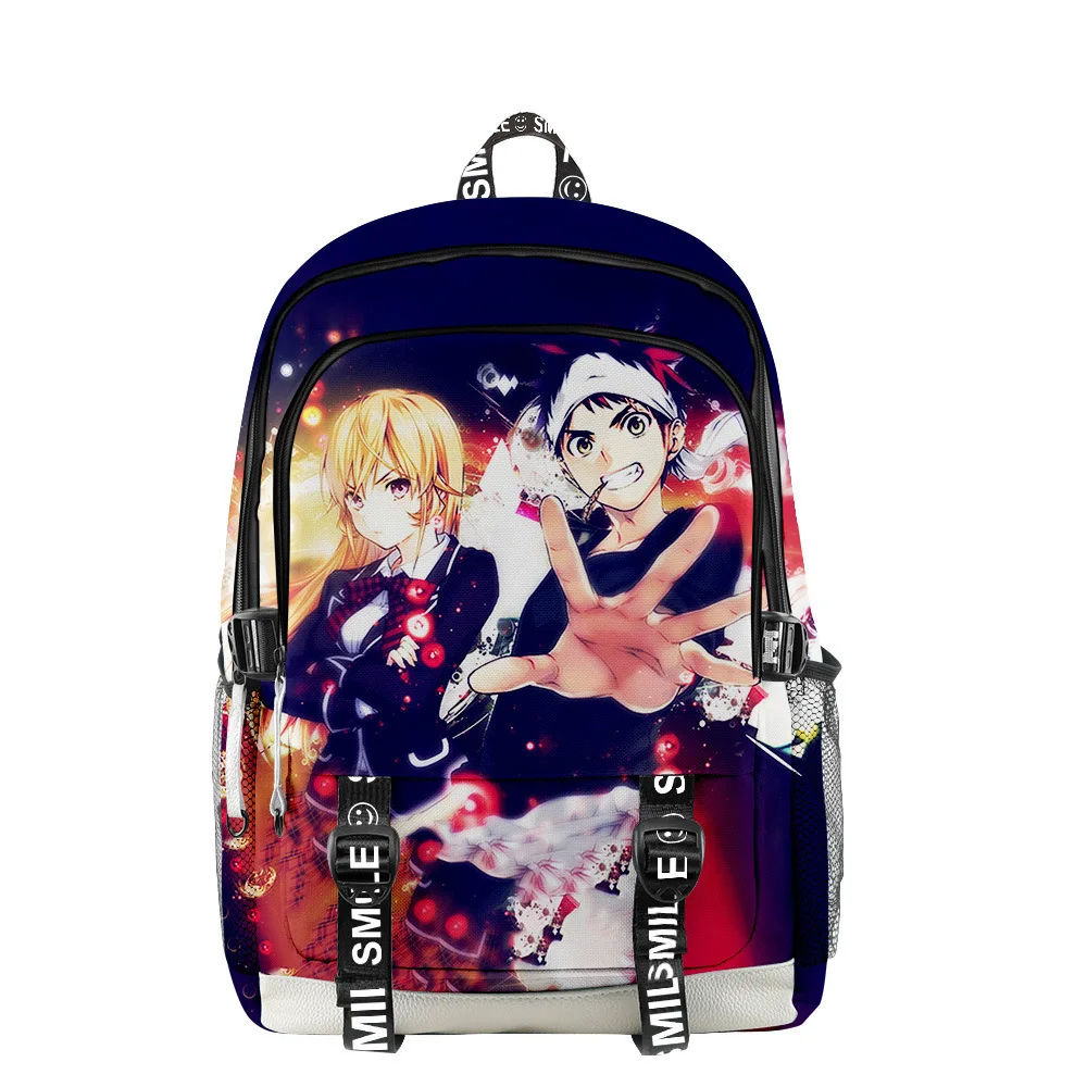 

Classic Funny Food Wars Shokugeki No Soma 3D Print School Bags Unisex Oxford Waterproof Notebook multifunction Travel Backpacks