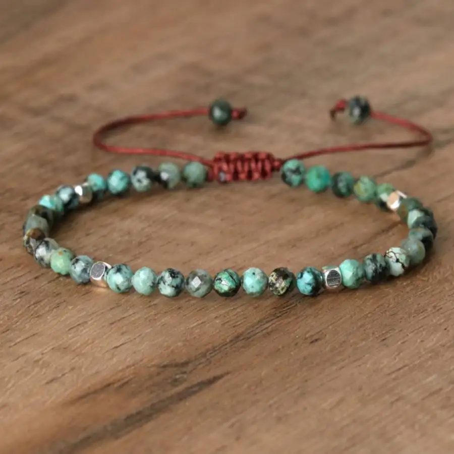 

Handmade African turquoise bead kint bracelet,men's cuff button,Ramadan prayer bead,women's meditation,holiday gift,daily wear
