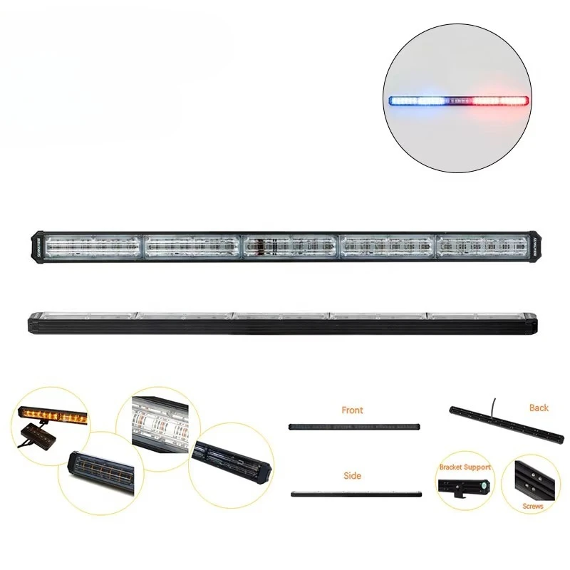 Multi-function LED emergency vehicle stroboscopic warning, directional traffic guidance