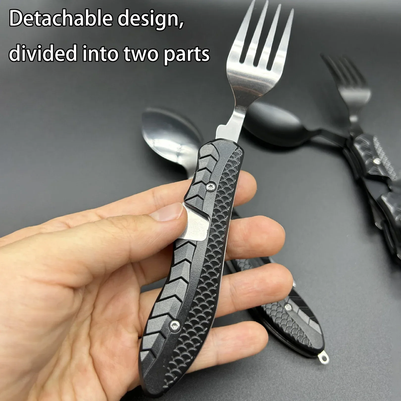 

2 Pcs Camping Flatware - Detachable Folding Multifunctional Camping Knife,Fork,and Spoon Combination - Convenient,Portable