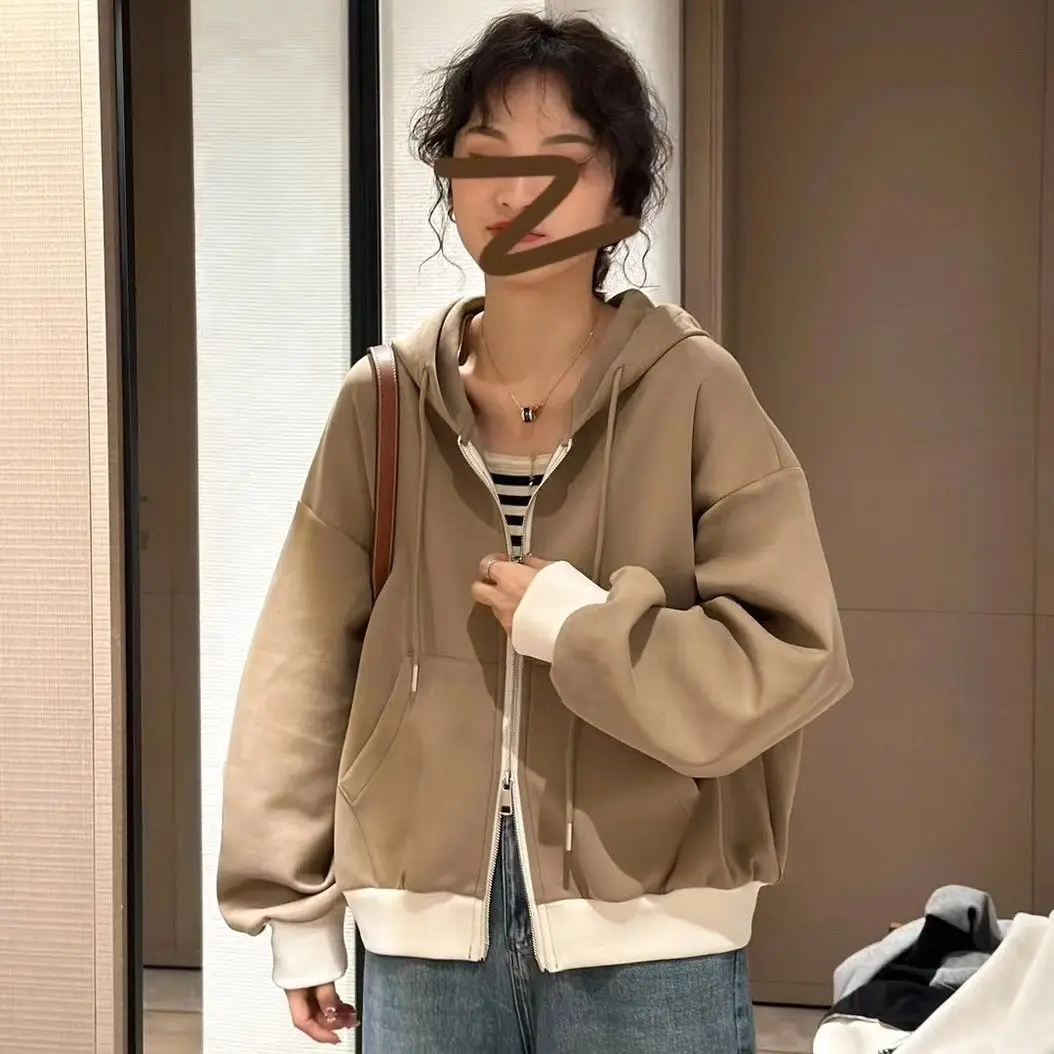 

Хлопковые толстовки с капюшоном, зимние для женщин, графический слой Kawaii, корейский универсальный японский ретро, самая легкая одинаковая бархатная верхняя одежда Y2K