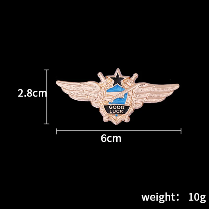 Neue Legierung Flügel Stern Broschen für Männer und Frauen Unisex Hemd Mantel Abzeichen Kragen Pin Mode Schmuck Casual Party Zubehör Geschenke – Detail 2