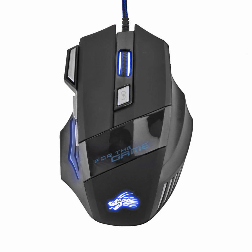 Wired Gaming Mouse 7 Button Backlit 5500 DPI Adjustable Optical PC Gamer Mice Laptop Computer Ergonomic Mice Silent
